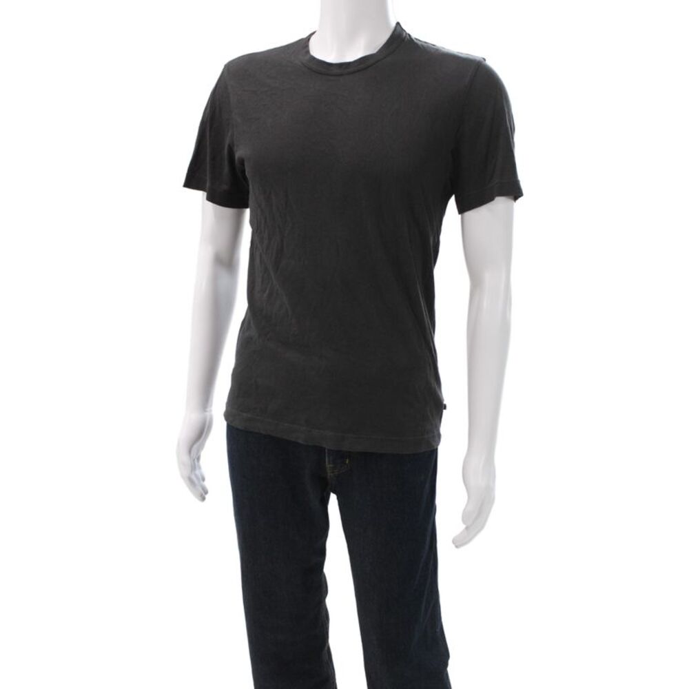 James Perse Mens Basic Black Cotton Crew Neck Short Sleeve T-Shirt Size S
